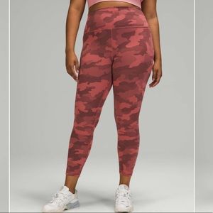 Lululemon WunderTrain High Rise - Heritage 365 Camo Brier Rose - Size 4
